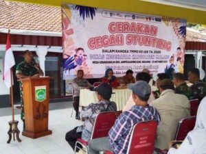 TMMD ke-126 Kodim 0818: Gelar Sosialisasi Pencegahan Stunting di Desa Lebakharjo"