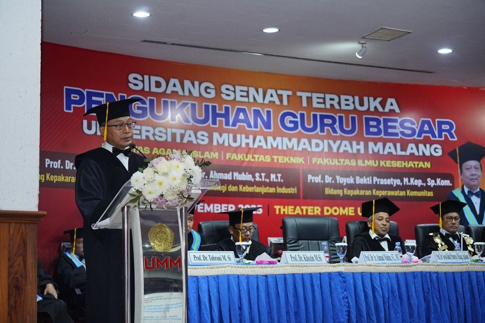 UMM Tambah Tiga Guru Besar Kuasai Bidang Ekologi Industri, Keperawatan Komunitas, hingga Pendidikan Islam