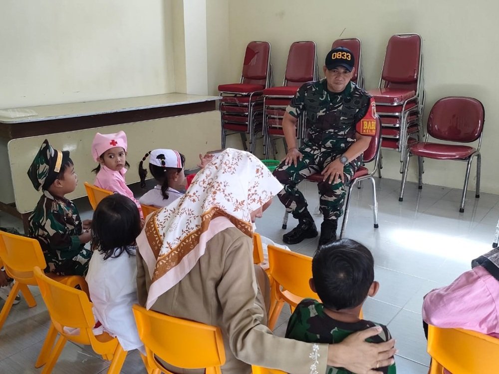 Babinsa Bareng menjadi Narasumber Kelas Inspirasi PAUD Tunas Melati
