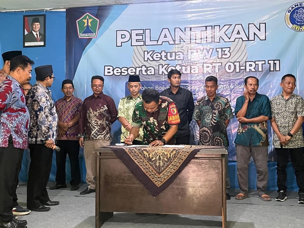 Babinsa Hadiri Pelantikan Ketua RW dan RT Kelurahan Bandungrejosari