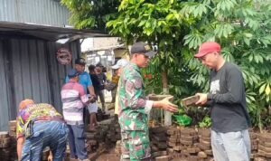 Kerja Bakti Babinsa Bersama Warga Sukoharjo Dukung Program Green House Lingkungan