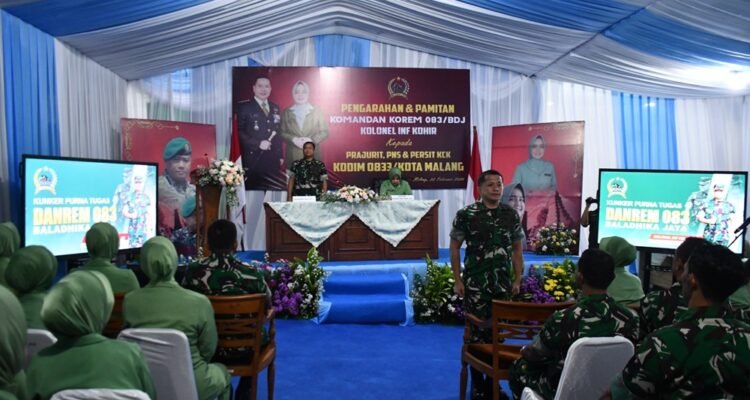 Danrem 083 Pamitan Danrem 083/Baladhika Jaya Tinggalkan Pesan Mendalam bagi Prajurit dan Persit Kodim 0833/Kota Malang