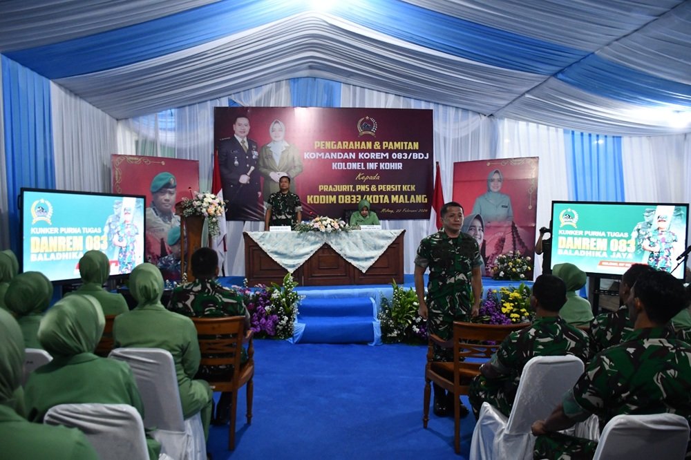 Pamitan Danrem 083/Baladhika Jaya Tinggalkan Pesan Mendalam bagi Prajurit dan Persit Kodim 0833/Kota Malang