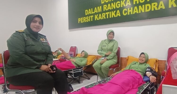 Persit KCK Cabang XL Dim 0833 Gelar Donor Darah Peringati HUT ke-80 Tahun 2026