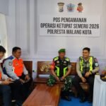 Babinsa Kedungkandang Bersama Personel Gabungan, Amankan Pos Pam Operasi Ketupat Semeru 2026 Madyopuro