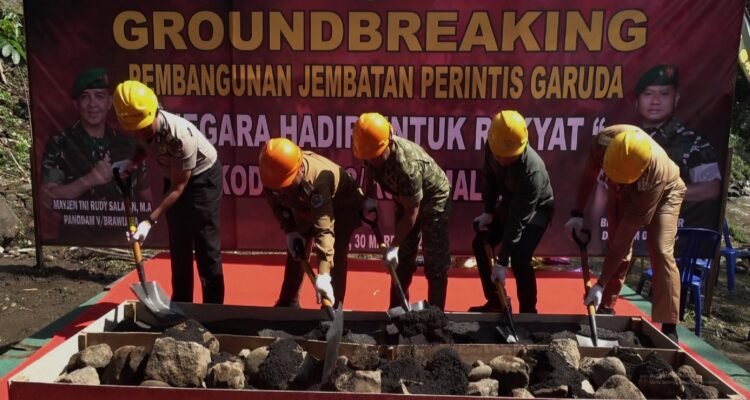 peletakan batu pertama Dandim 0833 Kota Malang Hadiri Ground Breaking Jembatan Perintis Garuda di Klojen