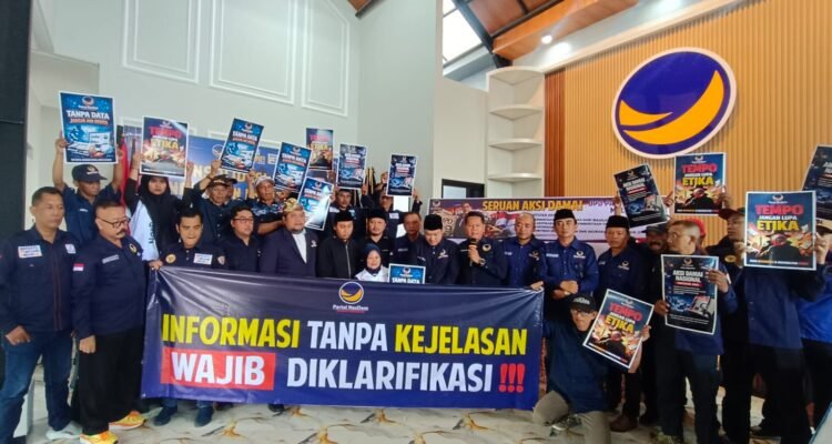 deklarasi Dipimpin Suyadi, DPD Nasdem Malang Raya Gelar Aksi Damai Desak Media Klarifikasi Pemberitaan Surya Paloh.