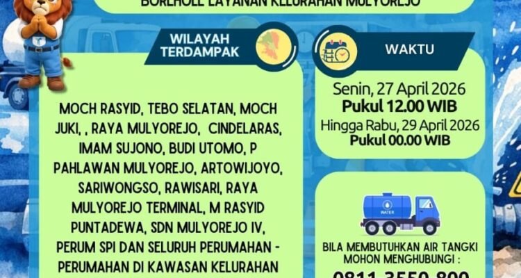 Gangguan Distribusi Air di Mulyorejo, Tugu Tirta Pastikan Pasokan Air Tangki Tetap Layak Minum