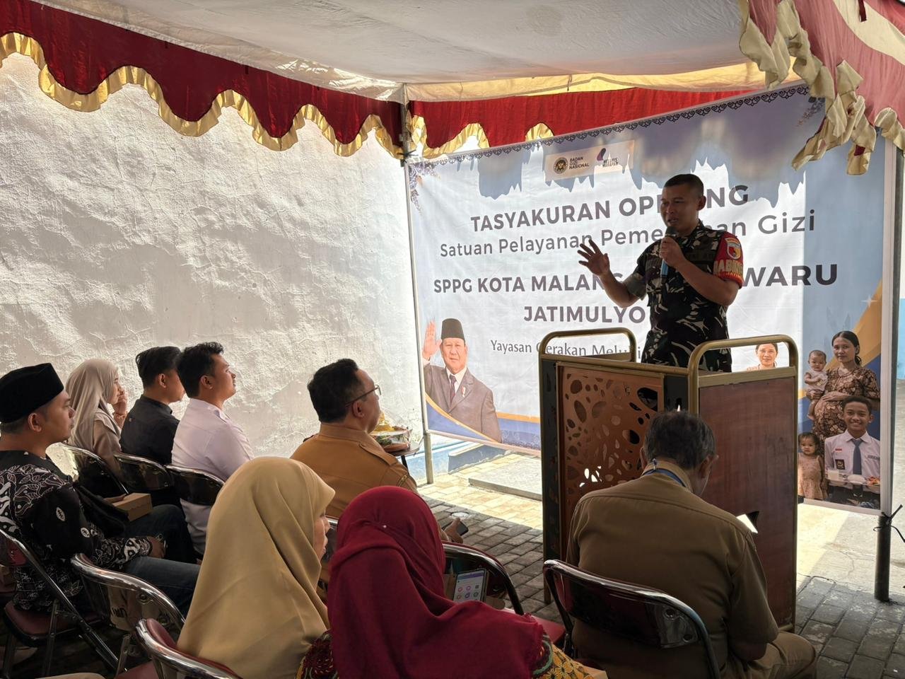 Babinsa Jatimulyo Hadiri Pembukaan Dapur SPPG Jatimulyo 2, Perkuat Kepedulian Sosial