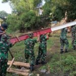 Gotong Royong Personel Kodim 0833, Pembangunan Jembatan Perintis Garuda Tunjukkan Progres Positif