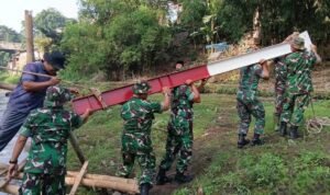 Gotong Royong Personel Kodim 0833, Pembangunan Jembatan Perintis Garuda Tunjukkan Progres Positif