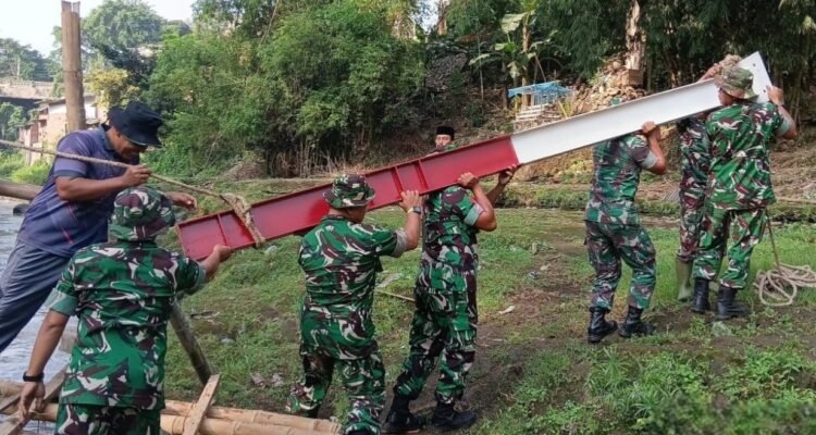 Gotong Royong Personel Kodim 0833, Pembangunan Jembatan Perintis Garuda Tunjukkan Progres Positif