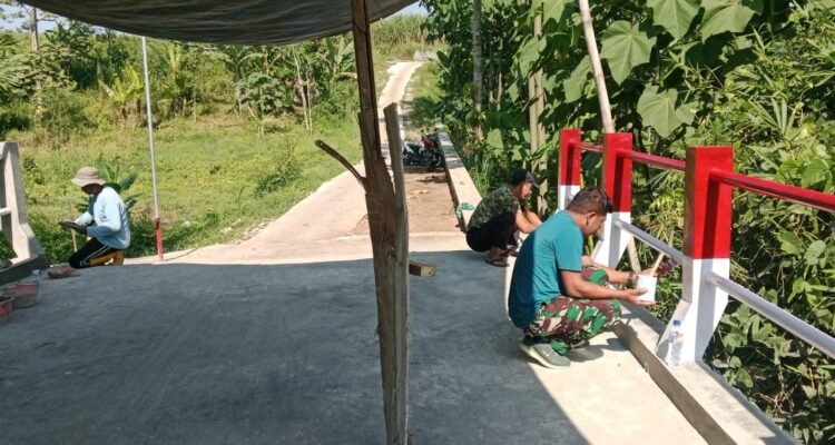 Sentuhan Akhir Koramil Sukun di Jembatan Perintis Garuda Bakalan krajan, Wujud Nyata Pengabdian untuk Akses Warga