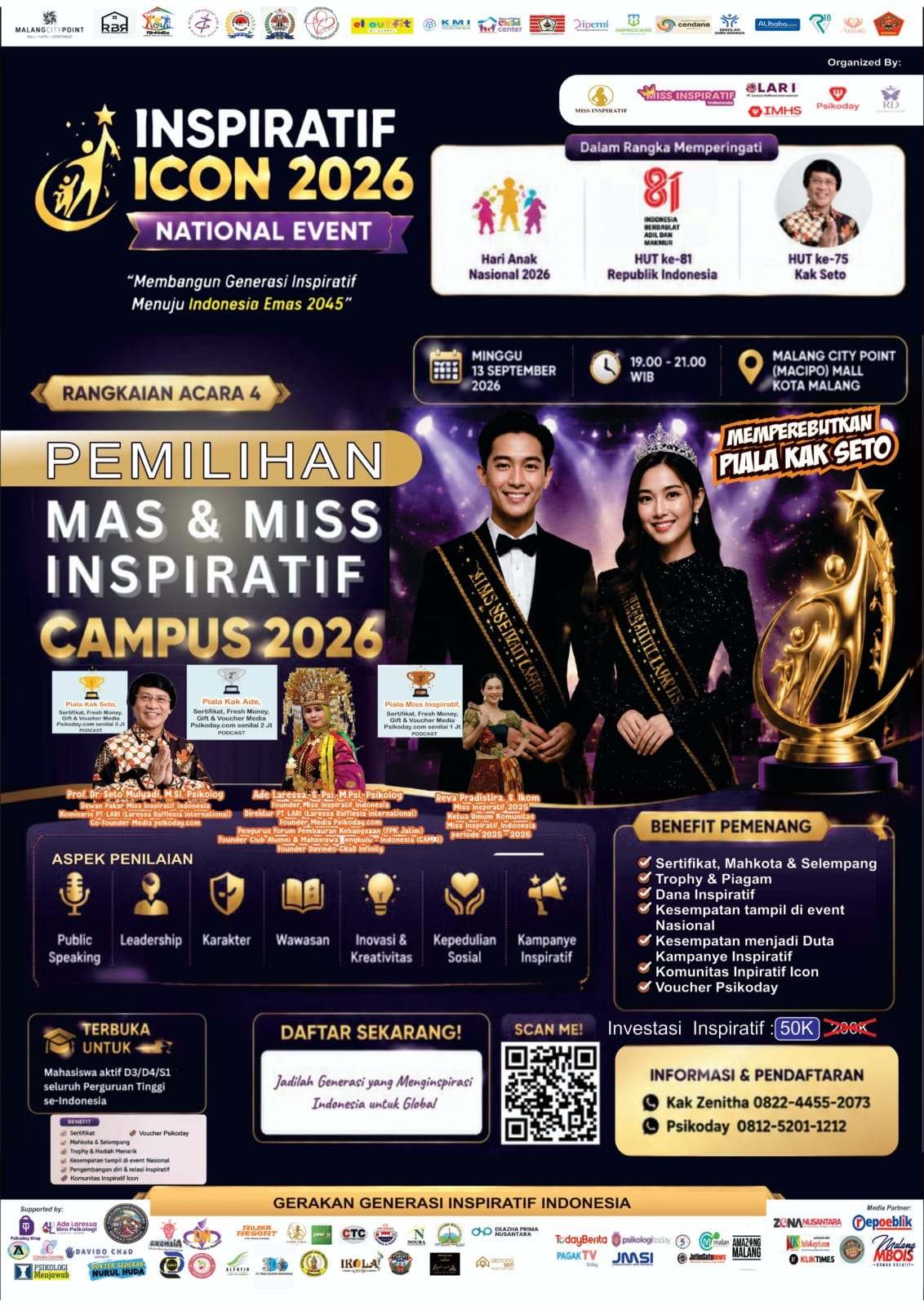 Inspiratif Icon 2026 Satukan Generasi, Bakat dan Gerakan Kesehatan Mental