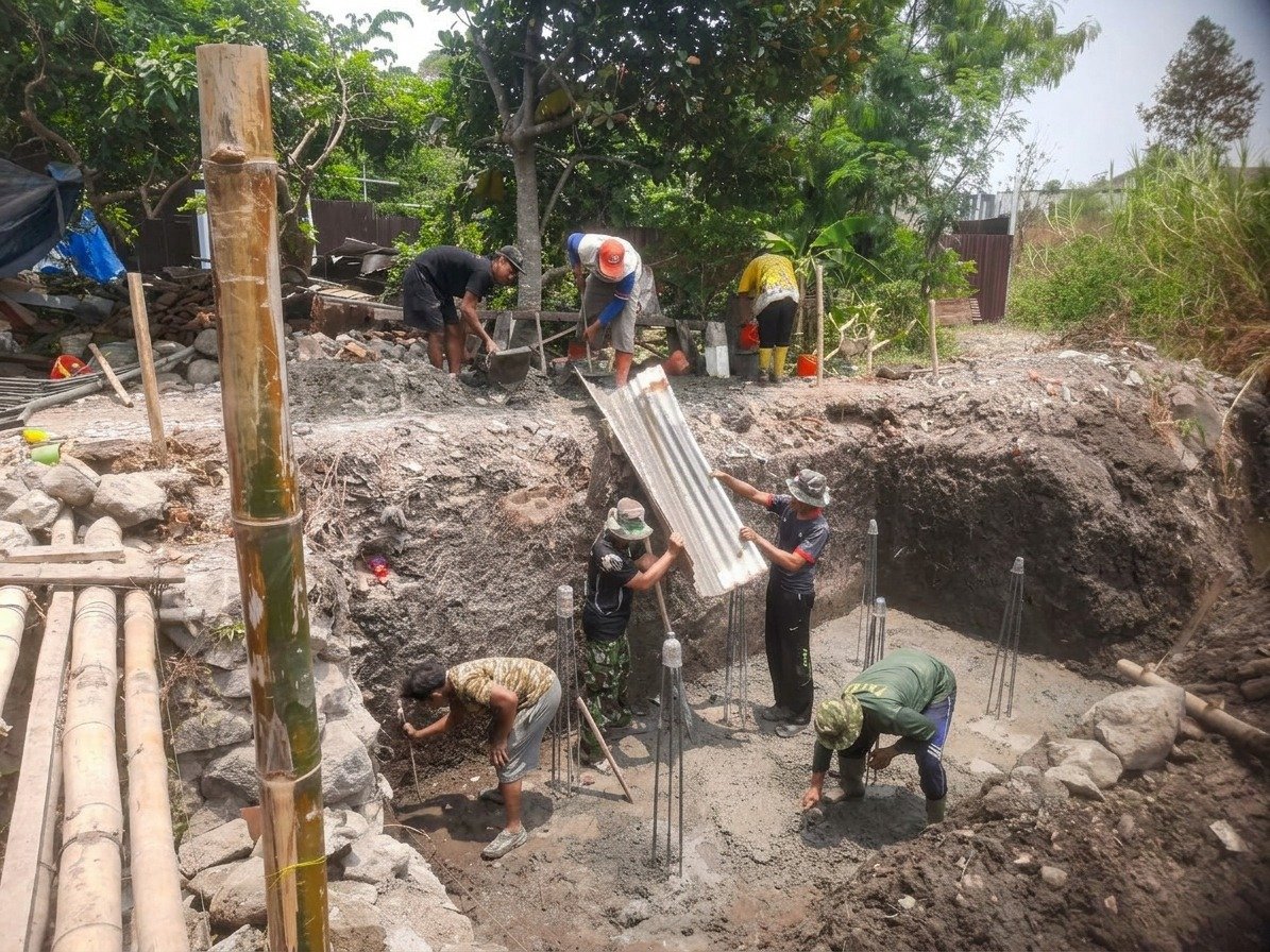 Terus Dikebut, Pondasi Jembatan Perintis Garuda di Tunjungsekar Mulai Dicor