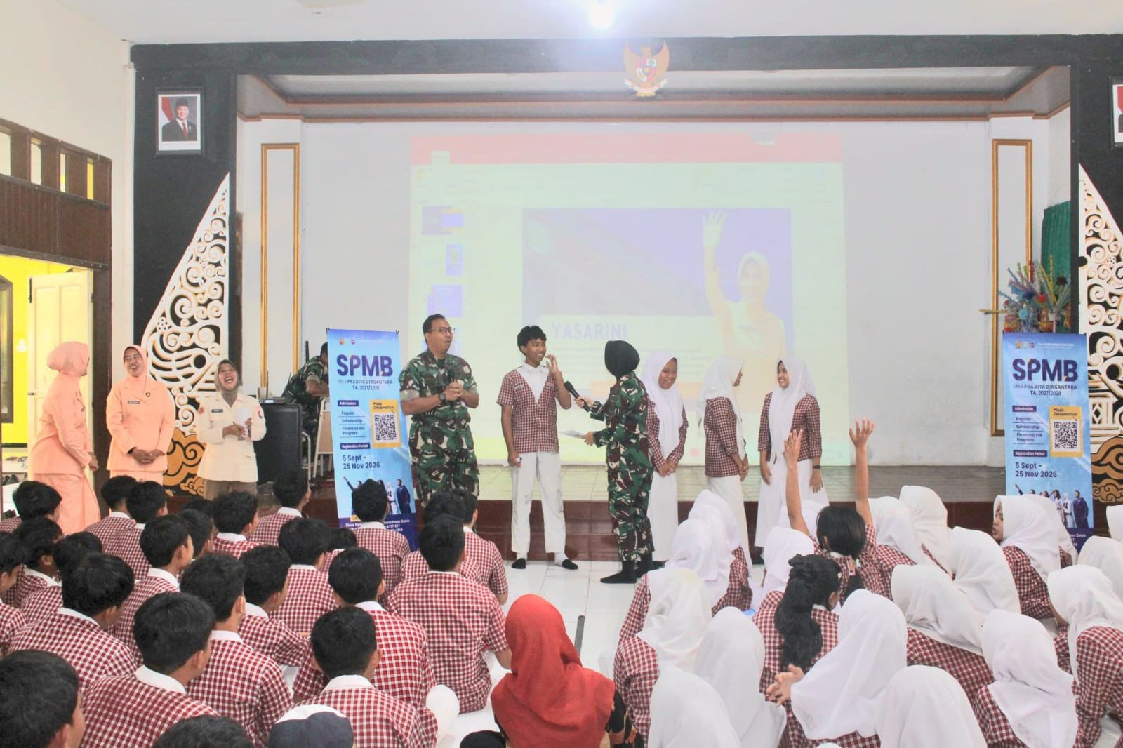Kenalkan SMA Pradita Dirgantara, Tim Lanud Abd Saleh Sosialisasi ke 263 Siswa SMPN 5 Malang