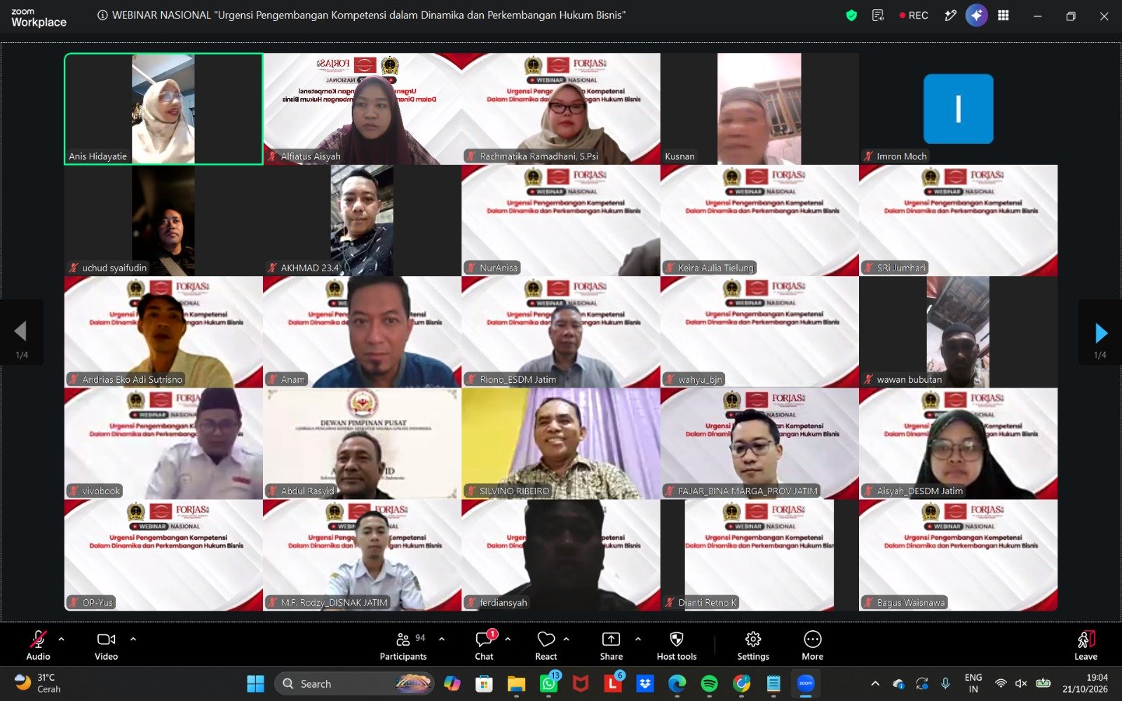 Hampir 200 Peserta Ikuti Webinar LKHAI, Kompetensi Hukum Bisnis Jadi Sorotan