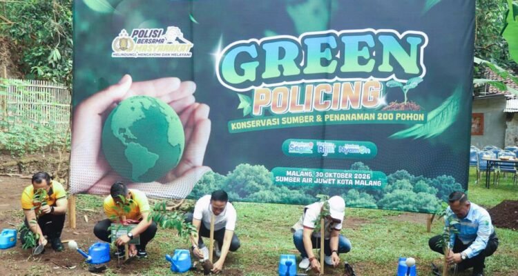 Rawat Sumber Air, Polresta Malang Kota dan Tugu Tirta Tanam 200 Pohon