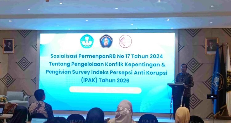 Sosialisasi Konflik Kepentingan dan IPAK 2026, Rektor UB Tegaskan Penguatan Integritas Tak Cukup dengan Regulasi